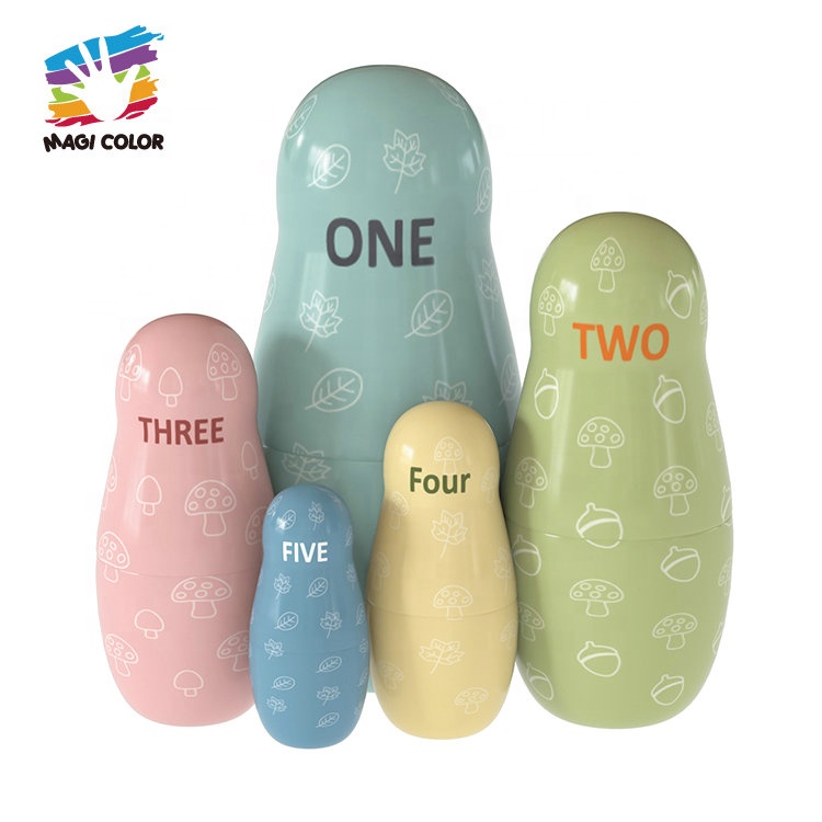 Новый дизайн, деревянные Мультяшные животные, русские наборы кукол-гнездо для детей W06D175