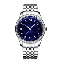 Montre mécanique automatique personnalisée pour hommes avec cadran lumineux étanche diamant boîtier en acier inoxydable bracelet en acier montre pour hommes