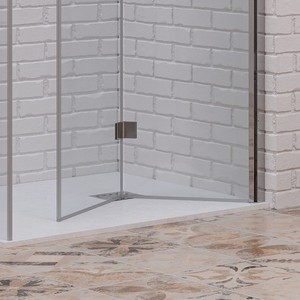 Kamalu KS7000 Cabine de douche moderne sans cadre 160x60 cm Ouverture pliante de 60 cm Côté fixe de 160 cm Verre de 6 mm d'épaisseur pour salle de bain - Product Image 6