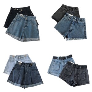 Pantaloncini di <span class=keywords><strong>Jeans</strong></span> stile coreano <span class=keywords><strong>Jeans</strong></span> <span class=keywords><strong>corti</strong></span> da <span class=keywords><strong>donna</strong></span> 2022 nuovi pantaloni estivi A gamba larga pantaloncini A- Line - Product Image 3