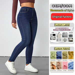Celana <span class=keywords><strong>Jeans</strong></span> Denim High Waist Seksi, Stretchy, Skinny, Model High Rise, Streetwear, Slim Fit untuk Wanita - Product Image 1