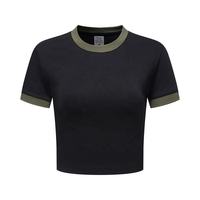 Y2K atasan crop katun 100% wanita ukuran besar kaus polos seksi 3D pendek ramping kualitas tinggi untuk anak perempuan musim panas Logo kustom