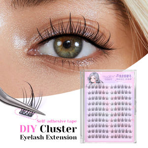 Nuevos diseños de pestañas postizas prepegadas de larga duración Press and <span class=keywords><strong>Go</strong></span> on Fluffy <span class=keywords><strong>Lash</strong></span> Venta al por mayor Diy Lashes Cluster - Product Image 5