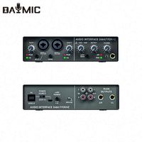 Tarjeta de Sonido Portátil AOSHEN Pro USB para Estudio de Grabación, Metal+ABS, Compatible con Micrófono de 48v, Interfaz Mezcladora de Audio Estéreo para Transmisiones en Vivo