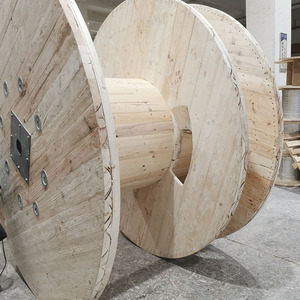 燻蒸処理済み 大型木製ケーブルドラム 直径2.2メートル 空の大型電線リール - Product Image 5