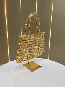 Pochette de Soirée de Luxe Dorée pour Femme, Sac à Main Scintillant en Cristal avec Deux Poignées, Grande Capacité, Sac à Main Perlé pour Fête, Sacs à Main en Strass - Product Image 4