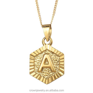 Oro all'ingrosso ha placcato hexagon geometrica alfabeto iniziale nome personalizzato <span class=keywords><strong>lettera</strong></span> <span class=keywords><strong>C</strong></span> <span class=keywords><strong>collana</strong></span> A-Z lettere gioielli - Product Image 1