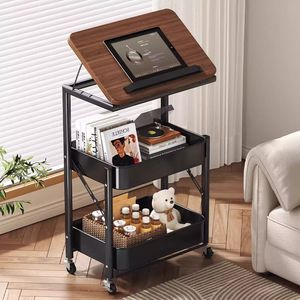 Estante de almacenamiento para uso doméstico, carrito con ruedas para dormitorio, mesita de noche, mesa auxiliar para sala de estar, organizador de aperitivos - Product Image 1