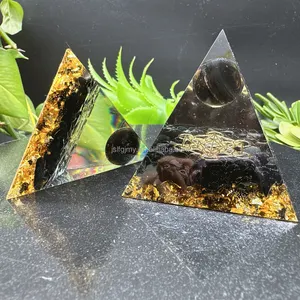 5Cm 6Cm Grosir Kristal Penyembuhan Resin Energi Orgone Organite Piramida Kristal untuk Spiritual