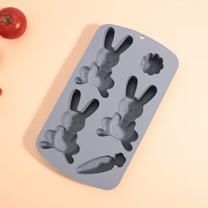 Conejito de Pascua Zanahoria Moldes de silicona Conejito pequeño Zanahoria Bandeja para hornear Chocolates Mini pasteles Herramientas para pasteles Suministros para hornear de Pascua - Product Image 5