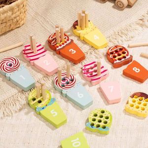 Juguete Educativo para Niños Pequeños, Tablero de Contar con Diseño de Helado, Montessori de Madera - Product Image 2