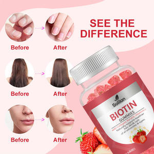 סוליין גומי ביוטין טהור OEM ויטמין <span class=keywords><strong>H</strong></span> C קרטין לשיער עור ציפורניים חומצה היאלורונית קולגן למבוגרים - Product Image 2