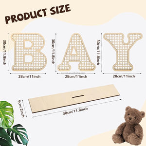 4 lettres en bois pour bébé, décoration rustique pour la maison, lettres de l'alphabet pour la fête prénatale, cadeaux pour nouveau-nés, anniversaires, fêtes pour tout-petits, filles et garçons - Product Image 3