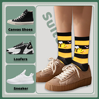 SANZHIRUI Chaussettes décontractées amusantes à motifs floraux d'hiver, style anime, pour hommes et femmes, en coton coloré, pour le quotidien, motif Simpsons