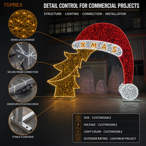 Arco <span class=keywords><strong>de</strong></span> luz navideño para exteriores con diseño <span class=keywords><strong>de</strong></span> sombrero <span class=keywords><strong>de</strong></span> árbol <span class=keywords><strong>de</strong></span> Navidad para <span class=keywords><strong>la</strong></span> entrada del mercado navideño en <span class=keywords><strong>la</strong></span> plaza <span class=keywords><strong>de</strong></span> <span class=keywords><strong>la</strong></span> ciudad, <span class=keywords><strong>ruta</strong></span> <span class=keywords><strong>de</strong></span> exhibición <span class=keywords><strong>de</strong></span> punto <span class=keywords><strong>de</strong></span> referencia estacional - Product Image 3