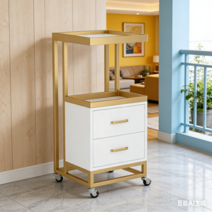 รถเข็นอุปกรณ์เสริมสวยเคลื่อนที่ 4 ล้อ ขนาดเล็ก ยี่ห้อ Iron Salon รุ่น Specialized พร้อมชั้นวางเก็บของ ดีไซน์ทันสมัย - Product Image 6