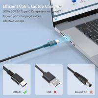 Cargador USB C de 100W, Cargador Universal para Portátiles Compatible con Lenovo ThinkPad, HP, Dell, Asus, Acer, Google Series, Cable de Alimentación Tipo C