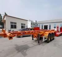 Semi-remorque squelette en acier à 3 essieux, 60T, à suspension pneumatique pour conteneurs 20ft/40ft – Nouveau modèle, prix bas, vente chaude