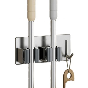 Support mural pour <span class=keywords><strong>balai</strong></span> et serpillière en acier inoxydable, organisateur de <span class=keywords><strong>balai</strong></span> utile pour la cuisine, la buanderie, les toilettes, installation facile - Product Image 1