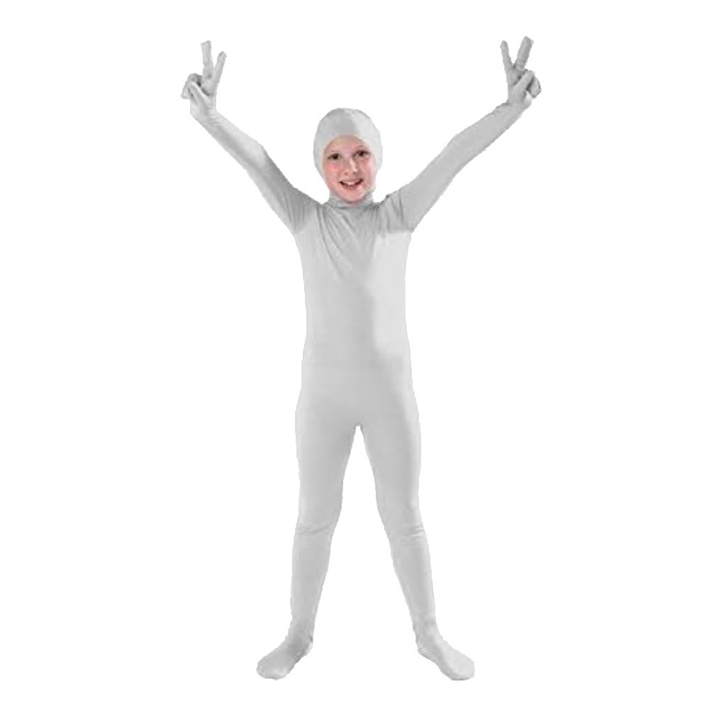 Full-coverage, face-revealing, gray children's clothing