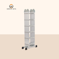 Surestep 4*4 y 16 escalones ligero plegable multifunción aluminio Junta escaleras y escalera con plataforma de seguridad