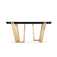Offre Spéciale luxe lobby or en acier inoxydable en bois petite table console de couleur noire plexiglas couloir table console