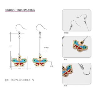 ต่างหูจี้รูป<span class=keywords><strong>ผีเสื้อ</strong></span>ขอบทองคลาสสิกและน่ารัก ต่างหูจี้ลูกปัดมิยูกิถักมือ ขายตรงจากโรงงาน - Product Image 4