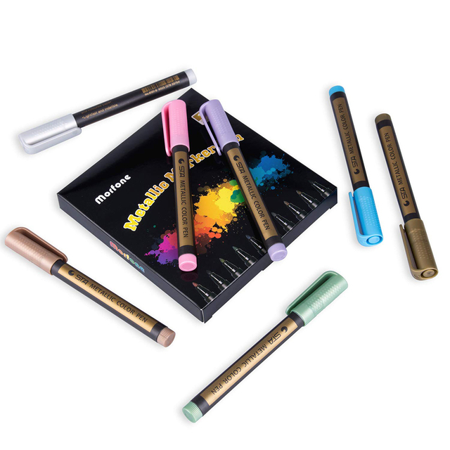 STA Wholesale 26-Color Acrylic Metallic Fine Point Paint Pens Permanent Art Markers for Card Signature Lettering Painting