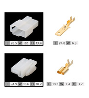 Conector Automotriz Doméstico de Alta Corriente de 2 Orificios, Conectores Macho y Hembra 7122-2128 7323-2128 DJ7022-6.3-11/21