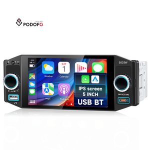 Radio para Auto Podofo 1 Din, Reproductor MP5 de 5 Pulgadas con Carplay Inalámbrico y Android Auto, Pantalla IPS MP5, BT/USB/Tipo-C, Garantía - Product Image 1