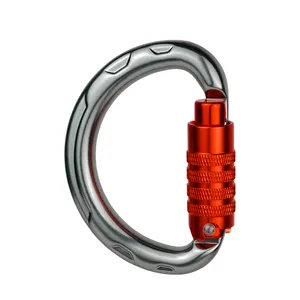Hot Sale Customized Logo Outdoor Climbing TRIACT-LOCK Quick Release Locking Hook Semi Circle Carabiner