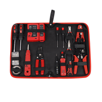 KAFUWELL H1113B 37 pièces Trousse à outils domestique en tissu pour outils électroniques et électriques, Kit de réparation domestique DIY pour réseau