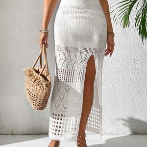 Novidades Personalizadas <span class=keywords><strong>2026</strong></span>: Conjunto de Tricô Feminino Primavera Verão para Praia - Vestido de Tricô Sensual Ajustado com Saída de Praia Estilo Biquíni - Product Image 4