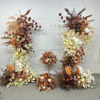 Arrangements floraux personnalisés pour l'automne, designs floraux bruns, décorations de fond de scène pour événements, décorations de mariage, arrangements floraux pour allées