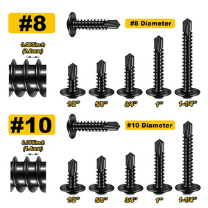 410 Stainless Steel <b>Self</b> <b>Tapping</b> <b>Screws</b> #8 #10 Truss Head 400pcs <b>Black</b> Imperial For Metal Panels - Product Image 3