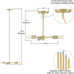 Simig lampada di illuminazione stile semplice 3-Luce Sputnik <span class=keywords><strong>Sfera</strong></span> Lampadario moderno con la lampadina del led lampada a sospensione per la decorazione dell'hotel - Product Image 6