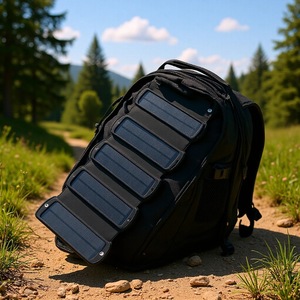 Masuyoshi Mitsu <b>Solar</b> Backpack 16W <b>Foldable</b> Portable Charger Dual USB Outdoor Travel Charging <b>Panel</b> Unisex - Product Image 1