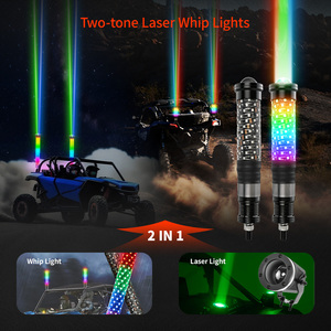 Antennes <span class=keywords><strong>LED</strong></span> Laser Bicolores 2 Pouces Sky Beam Fat pour Moto Can-Am 12V 1ft 2ft 3ft Kemi Moto <span class=keywords><strong>LED</strong></span> Whip Laser Lights RZR - Product Image 3