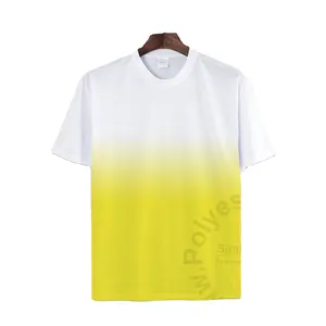 3XL-5XL Ombre T-shirt Blank 100% Polyester Short Sleeve T Shirt for Custom Sublimation Print