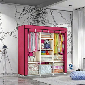 防塵自立型布製ワードローブ多層折りたたみ式オーガナイザークローゼット大容量モダン引き戸寝室収納 - Product Image 3