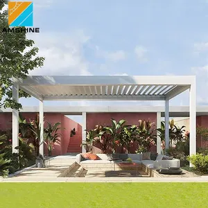 Modern Design Terrace Pergola Roof Outdoor Metal Gazebo Aluminum Patio Cover with Louver Blade