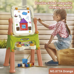 Juego de juguete de tablero de dibujo de doble cara multifuncional, silla pequeña de ajuste de altura para niños, tablero de dibujo educativo 3 en 1 DIY - Product Image 2