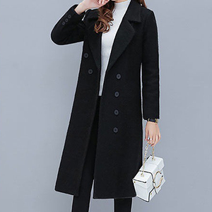 2025 moda elegante mujer Lana doble botonadura terciopelo <span class=keywords><strong>abrigo</strong></span> invierno lana <span class=keywords><strong>abrigo</strong></span> - Product Image 3