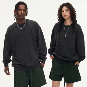 Logotipo personalizado OEM y ODM impresión 425G lavado pesado viejo cuello redondo Sudadera con capucha Retro abrigo suelto High Street Casual Sudadera con capucha hombres - Product Image 2