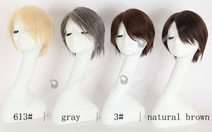 วิกผมแท้<span class=keywords><strong>สั้น</strong></span>สำหรับผู้หญิงสีบลอนด์รากเข้มเข้มแบบมีลูกไม้ด้านหน้า - Product Image 5