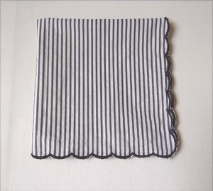 Hermosa raya negra Bloque de mano Patrón de impresión Servilletas de tela de algodón Eventos DE BODA Fiestas en casa Decoración de Navidad Ajustes de mesa - Product Image 6