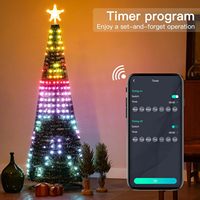 Guirlandes lumineuses intelligentes contrôlées par application, 6 pieds, 400 LED, synchronisation musicale, RGB, pour la décoration de l'arbre de Noël et des fêtes