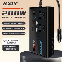 Nouvel Onduleur Convertisseur Voiture Multifonctionnel 2025 12V/24V 110V/220V 200W Chargeur Rapide Prise Téléphone Adaptateur Chargeur Voiture