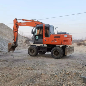 Excavatrice d'occasion Hitachi ZX130W d'origine japonaise, excavatrice sur roues Hitachi ZX130 ZX130-5G ZX130W, très rentable - Product Image 1