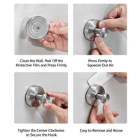 Porte-manteau rotatif moderne en acier inoxydable à ventouse sans perçage pour cuisine et salle de bain